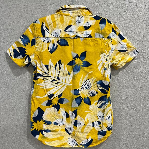 Denim & Flower by Ricky Singh Yellow + Blue Floral Tropical Button Down 11/12 - Picture 4 of 4